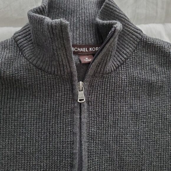 Michael Kors Cotton 1/4 Zip Waffle Sweater - Picture 5 of 6